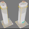 Two Modern Skyscrapers Under Construction With Scaffolding And Structural Design 3d model