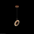 Two Golden Ring Shaped Ceiling Lights With Intricate Woven Texture Design 3d model