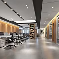 modern public office area office area aisle 3d model