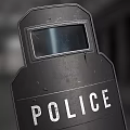 Black Police Shield With POLICE Lettering Transparent Window And Grip Handle