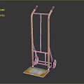 Yellow Hand Truck With Black Handles Two Wheels And Metal Platform Base