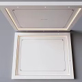 Modern Ceiling Design With Smooth White Surface Recessed Lighting And Frame Accents 3d model