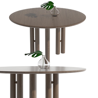 Modern round dining table 3d model