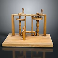 Wooden Hardware Tools Display Stand With Vintage Knobs And Components