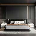 Minotti double bed 3d model
