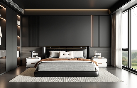 Minotti double bed 3d model