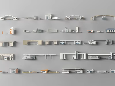 Variety Of Modern Entrance Gate Architectural Designs 3d model