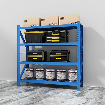 Modern shelf heavy shelf 3d model Modern shelf heavy shelf 3d model