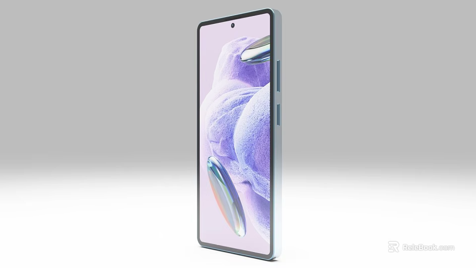 Sleek Modern Smartphone With Curved Display And Vibrant Purple Screen Design 3d model 