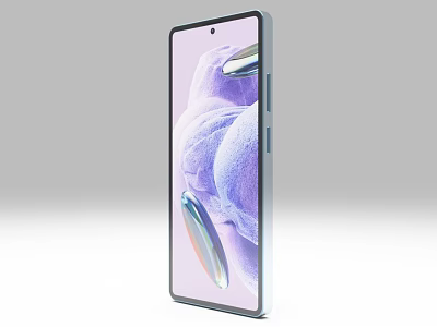 Sleek Modern Smartphone With Curved Display And Vibrant Purple Screen Design 3d model