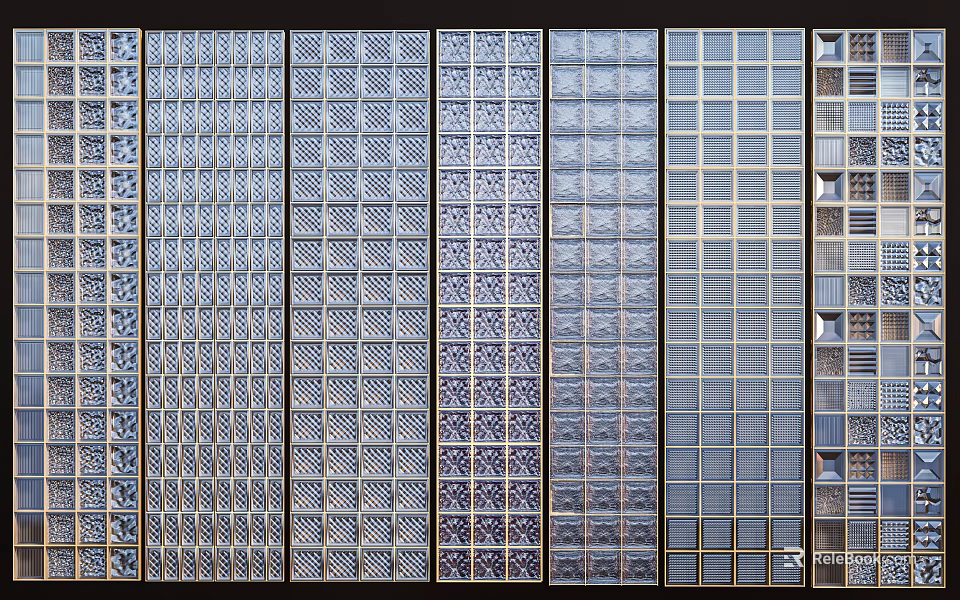 Various Decorative Room Dividers With Geometric Patterns And Lattice Designs 3d model