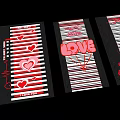 Decorative Road Facilities With Red Hearts LOVE Letters And Striped Patterns 3d model