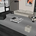 Sofa coffee table combination 3d model