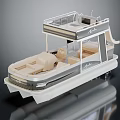Pontoon Yacht With Slide And Comfortable Seating 3d model