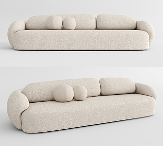 Modern Multiplayer Sofa Three-Seat Sofa 3d model