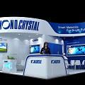 MONOCRYSTAL Modern Exhibition Booth With Digital Screens Reception Desk And Smart Materials