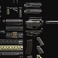 Weapon Parts Collection Featuring Gun Components Magazines Barrels And Sights