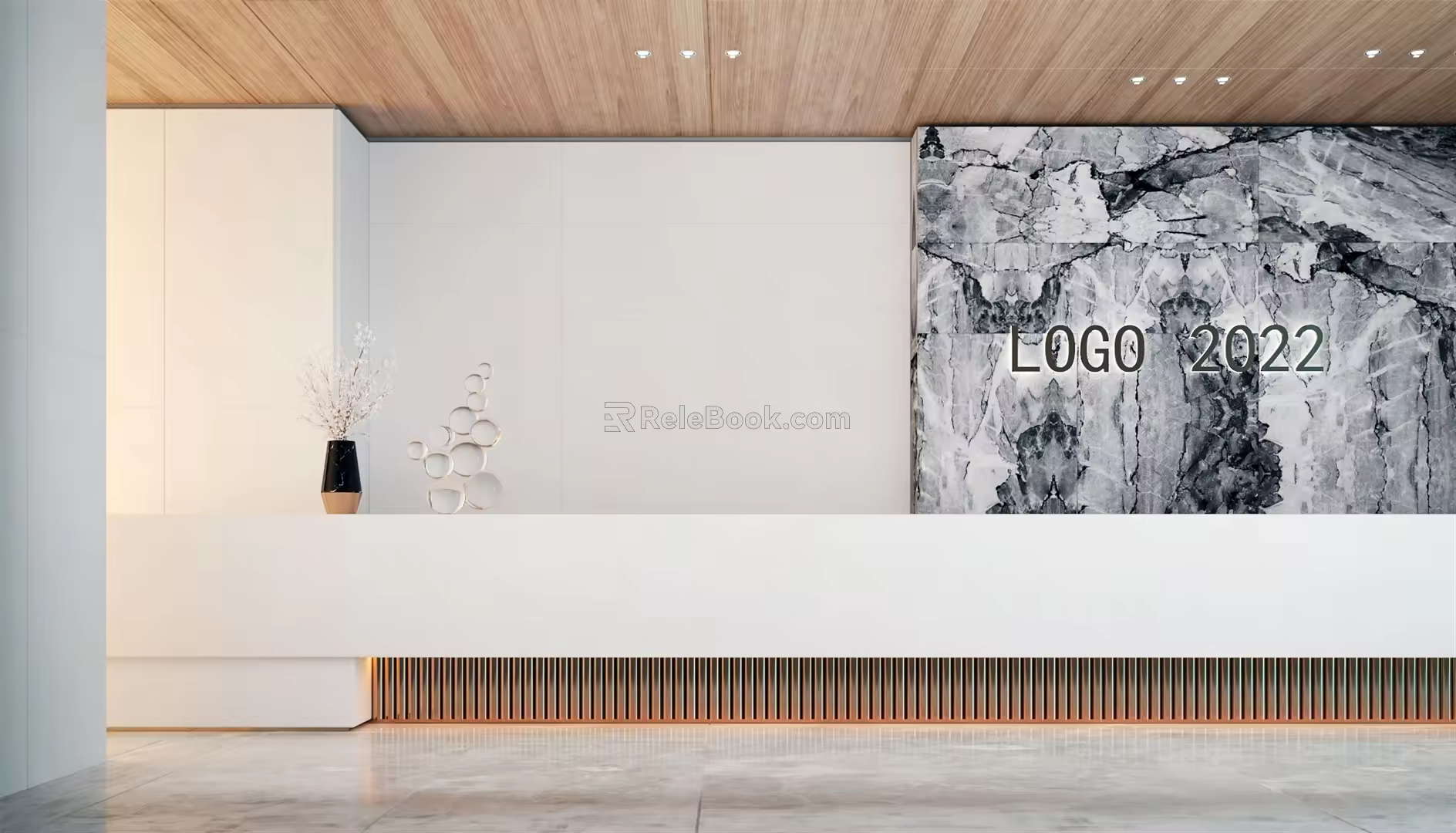 Modern reception desk 3d model