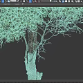 Arbor Tree Trunk With Rough Bark Texture And Lush Green Branches Leaves 3d model