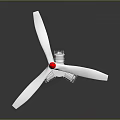 Metallic Propeller Equipment With Three Blades And Red Hub Motor Structure