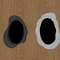 Two Decorative Mirrors Black Irregular And Cream Fabric Edge On Wooden Wall For Modern Interior