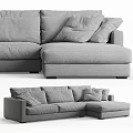 Modern Gray Sectional Sofa With Soft Plush Cushions And Chaise Lounge Design