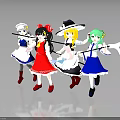 Anime Style Characters in Different Costumes With Weapons and Various Hairstyles