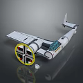 White Model Airplane Featuring Yellow Circular Propeller And Transparent Cockpit