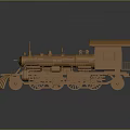 Vintage Brown Steam Train Model Classic Locomotive with Detailed Carriage and Multiple Wheels