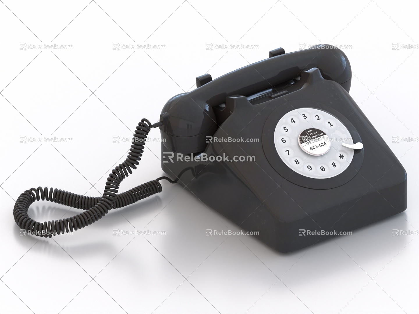 Office Phone Dial Phone Retro Phone 3d model