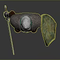 Medieval Knight in Full Body Armor With Shield Sword and Helmet