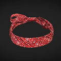 Red Paisley Pattern Headband Design With Intricate Floral Motifs And Soft Fabric