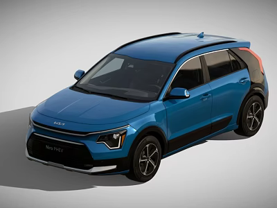 Kia Niro Blue SUV With Modern Exterior Design Black Roof And Alloy Wheels 3d model