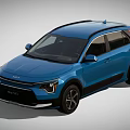 Kia Niro Blue SUV With Modern Exterior Design Black Roof And Alloy Wheels