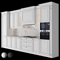 Sleek White Kitchen Cabinets With Marble Countertop And Modern Appliances