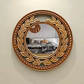 Round Decorative Mirror With Gold Leaf And Braided Frame For Wall Decoration 3d model