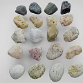 Assorted Natural Raw Decorative Stones With Various Colors Different Shapes And Textured Surfaces