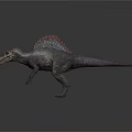Detailed Spinosaurus Dinosaur 3D Model Render With Dorsal Sail And Textured Skin