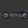 Black Streamlined Concept Race Car Model With Large Wheels And Modern Design