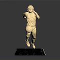 Golden Football Player Statue Home Decor With Black Marble Base And Brooks Inscription