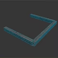 Gray Square Frame Scene Component With Sturdy Construction And Material Design
