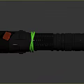 Durable Fenix Flashlight With Gray Body Green Ring And Ergonomic Grip Design