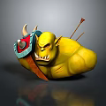 Game Movie Character Yellow Horned Warrior With Red Shield And Arrows