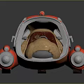 Red Retro Concept Car With Streamlined Body Silver Wheels And Brown Interior Seats