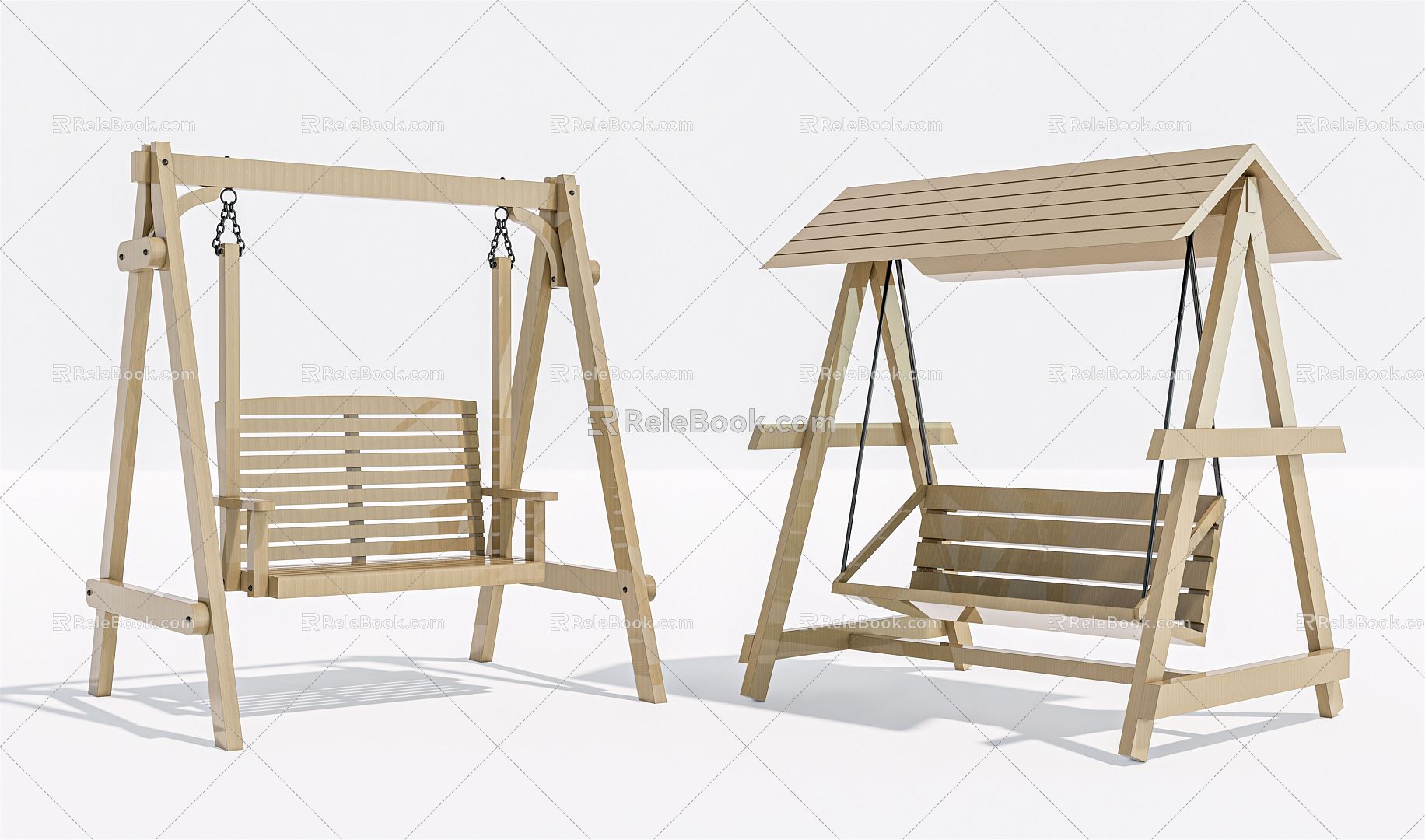 Modern Swing Chair Swing Swing Combination Wooden Swing Outdoor Swing Hanging Chair model