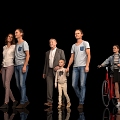 Multi-person parent-child family father-son couple old man child bicycle woman man model handsome man beautiful woman atmosphere passers-by walking 3d model