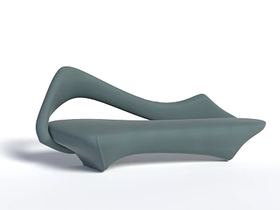 Modern Multi Person Sofa With Sleek Curved Lines And Gray Upholstery Design 3d model