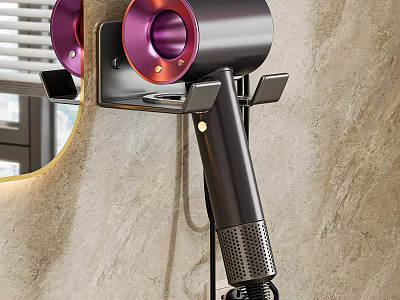 Wall Mounted Modern Kitchen Appliance With Purple Accents And Marble Background 3d model