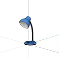 Blue Modern Desk Lamp With Flexible Black Arm And Round Base