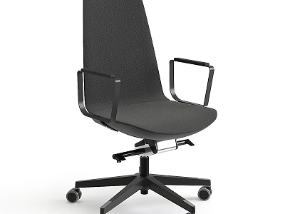 Modern Office Desk And Chair Set With Black Armrests Five Star Base And Wheels 3d model